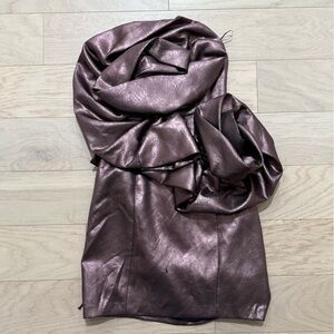 Metallic dark purple strapless dress